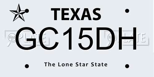 GC15DH Texas License Plate