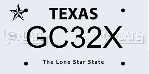 GC32X Texas License Plate