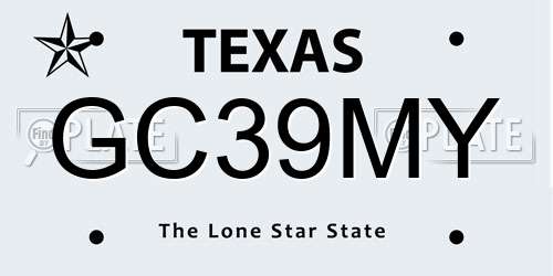 GC39MY Texas License Plate