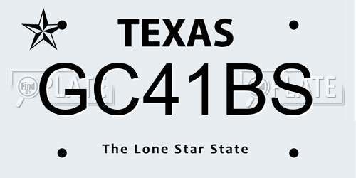 GC41BS Texas License Plate