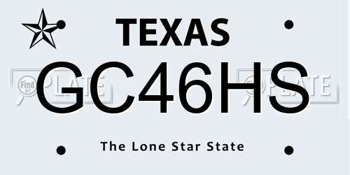 GC46HS Texas License Plate