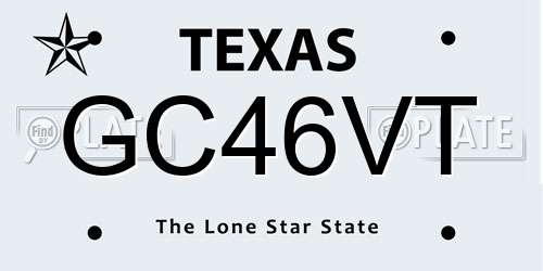 GC46VT Texas License Plate