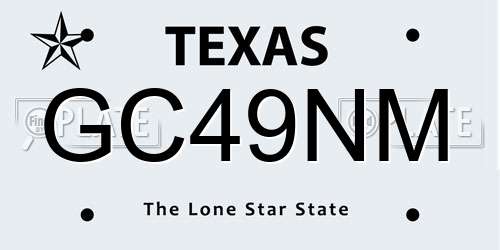 GC49NM Texas License Plate