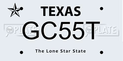 GC55T Texas License Plate