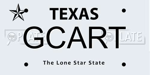 GCART Texas License Plate