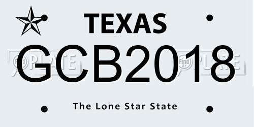 GCB2018 Texas License Plate