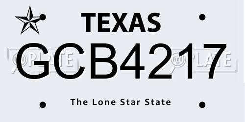 GCB4217 Texas License Plate