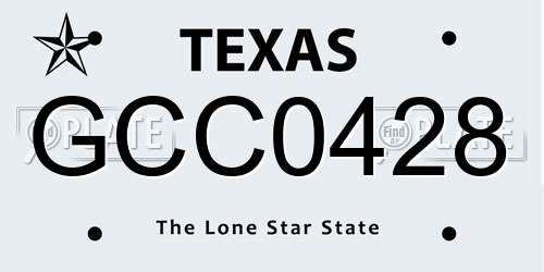 GCC0428 Texas License Plate