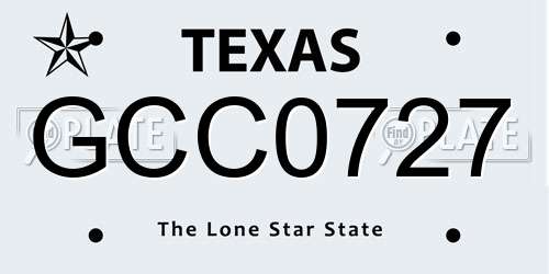 GCC0727 Texas License Plate
