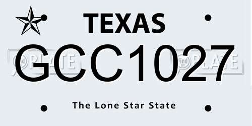 GCC1027 Texas License Plate