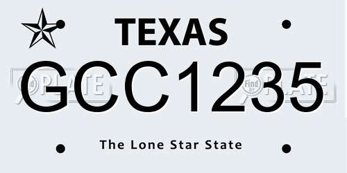 GCC1235 Texas License Plate
