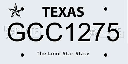 GCC1275 Texas License Plate