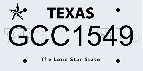 GCC1549 Texas License Plate