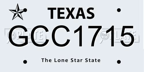 GCC1715 Texas License Plate