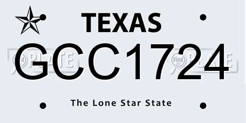 GCC1724 Texas License Plate
