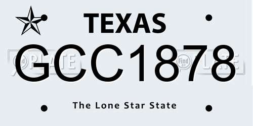 GCC1878 Texas License Plate