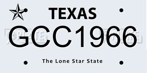 GCC1966 Texas License Plate