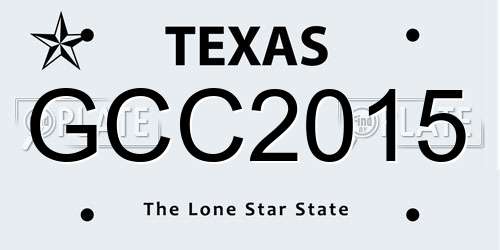 GCC2015 Texas License Plate