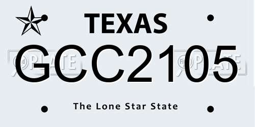 GCC2105 Texas License Plate