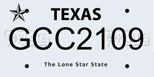 GCC2109 Texas License Plate