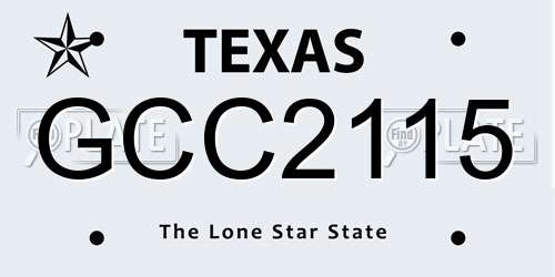 GCC2115 Texas License Plate