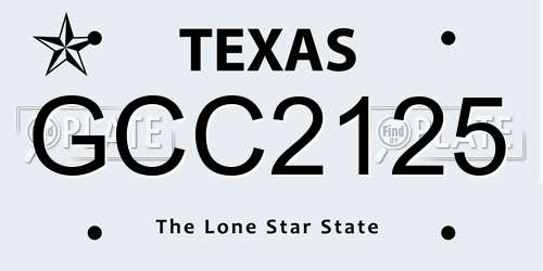 GCC2125 Texas License Plate