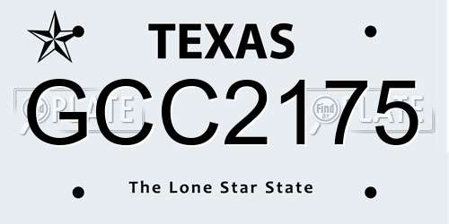 GCC2175 Texas License Plate