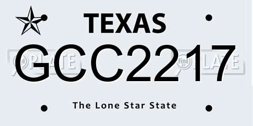 GCC2217 Texas License Plate