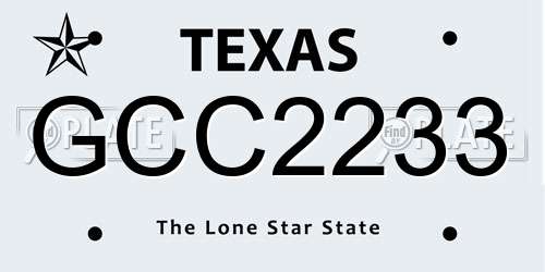 GCC2233 Texas License Plate