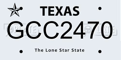 GCC2470 Texas License Plate