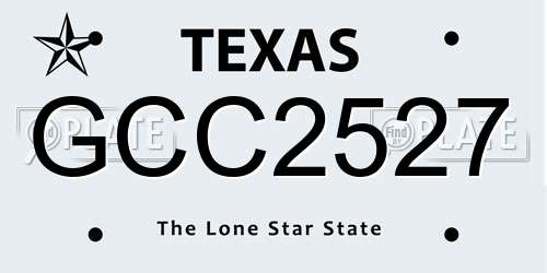 GCC2527 Texas License Plate