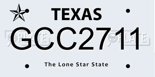 GCC2711 Texas License Plate