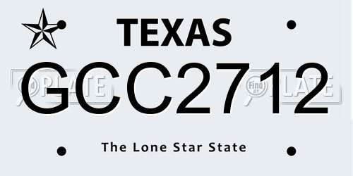 GCC2712 Texas License Plate