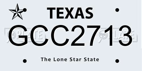 GCC2713 Texas License Plate