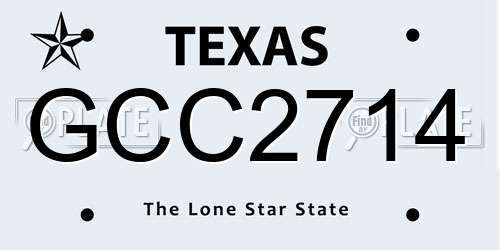 GCC2714 Texas License Plate