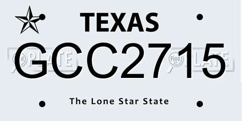 GCC2715 Texas License Plate