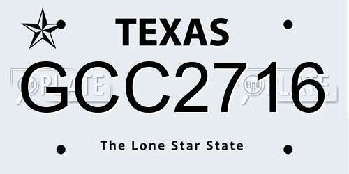 GCC2716 Texas License Plate