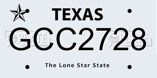 GCC2728 Texas License Plate