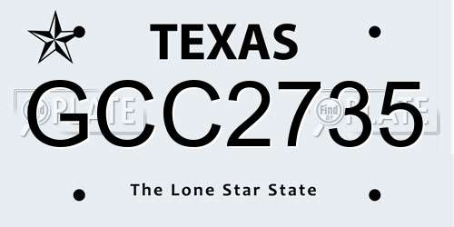 GCC2735 Texas License Plate