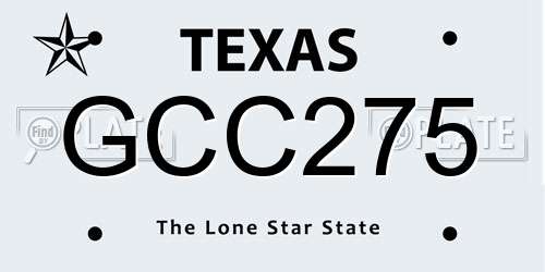 GCC275 Texas License Plate