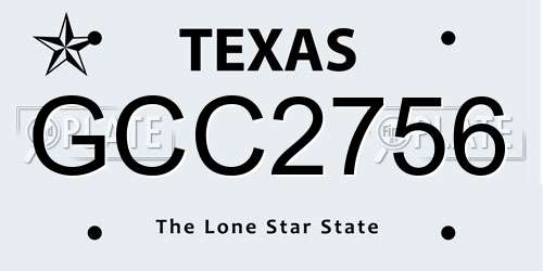 GCC2756 Texas License Plate