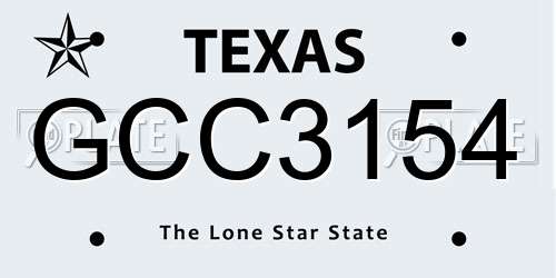GCC3154 Texas License Plate
