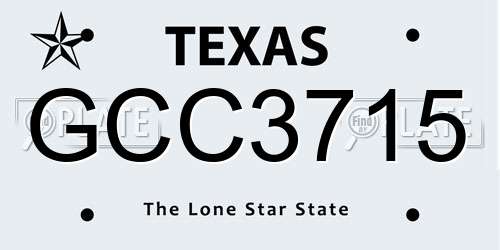 GCC3715 Texas License Plate