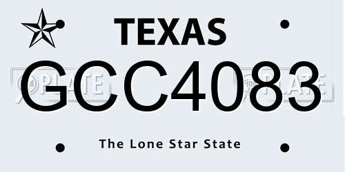 GCC4083 Texas License Plate