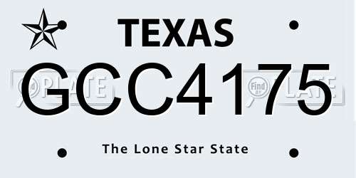 GCC4175 Texas License Plate