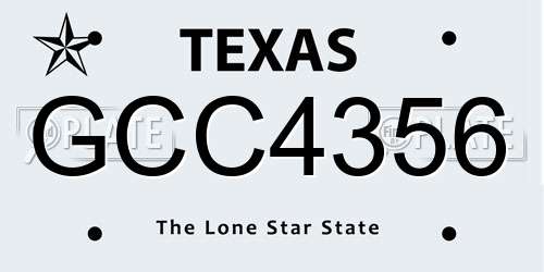 GCC4356 Texas License Plate