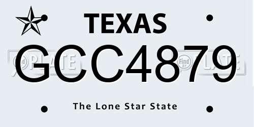 GCC4879 Texas License Plate