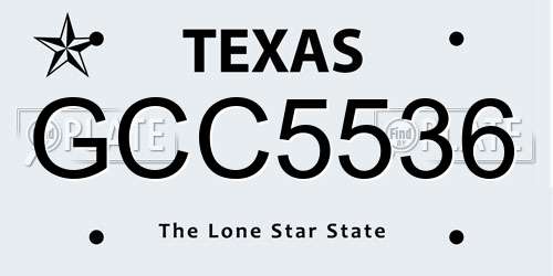 GCC5536 Texas License Plate