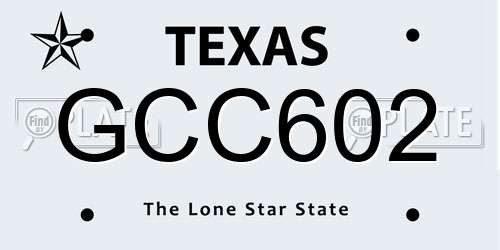 GCC602 Texas License Plate