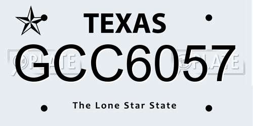 GCC6057 Texas License Plate